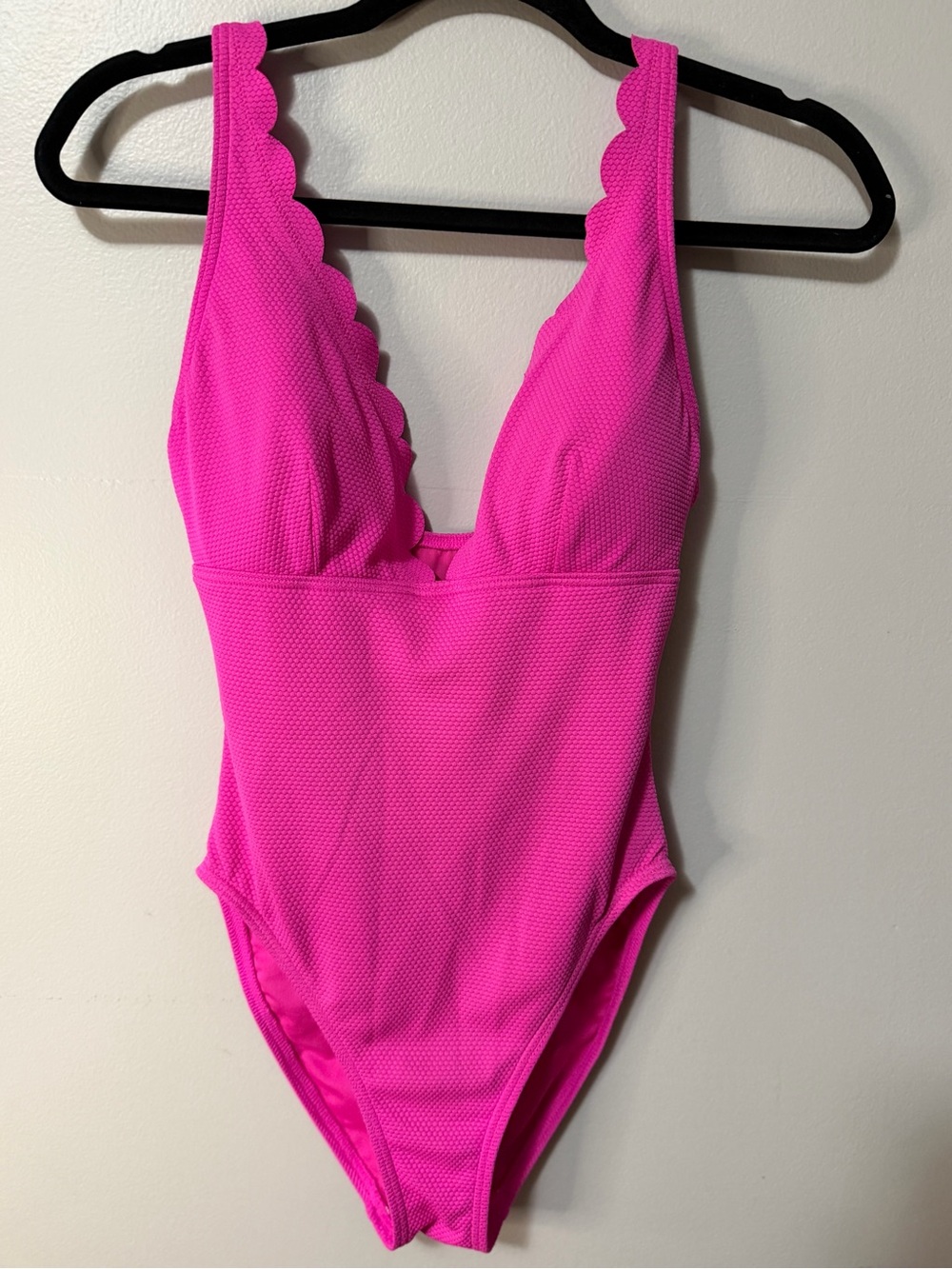 Kate Spade One Piece Swimsuit Womens Small Pink Scalloped Textured Swim